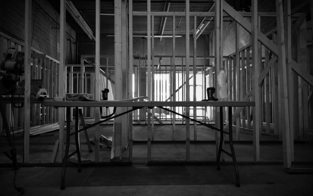 Construction of an escape room in NE Calgary, Alberta