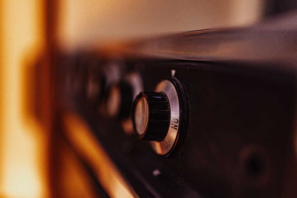 Close-up of a control knob prop in the Dynamic Duo escape room